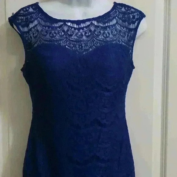 Royal Blue Lace Gown - Picture 2 of 15
